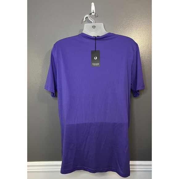 Tokuno Shima Napoli Shirt Mens XL Purple Made in Italy Graphic Hearts Tee Cotton - Picture 6 of 10